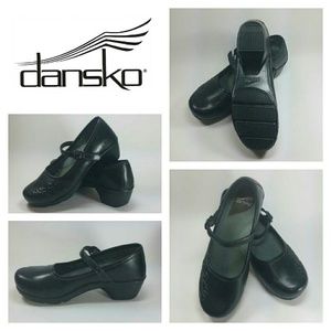 Dansko Savanna Size 41 Black Leather Floral Embr