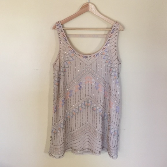 Free People Tribal Arrows Embellished Shift