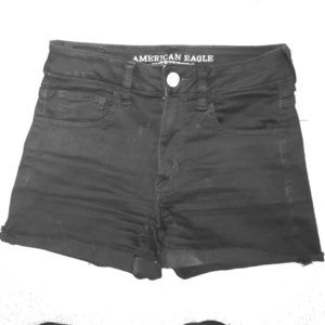 American Eagle Black Super Stretch Hi-Rise Shortie