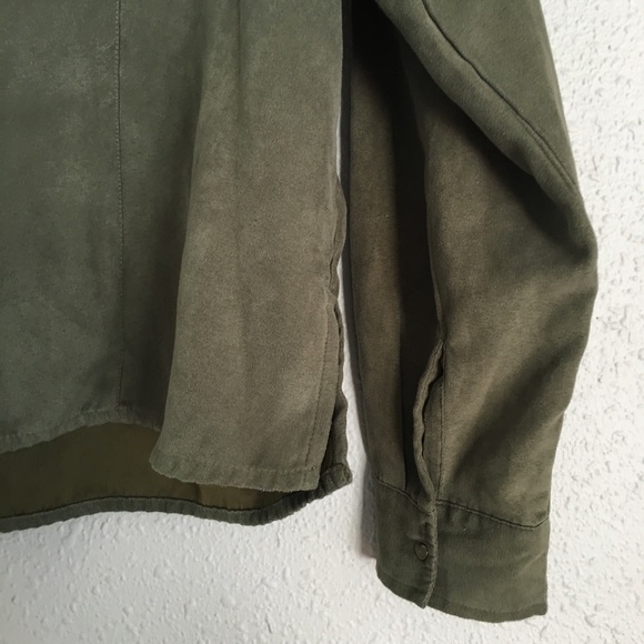 Medium olive green button down shirt - Picture 2 of 3