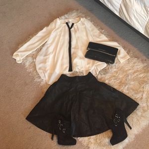 White tuxedo blouse shirt