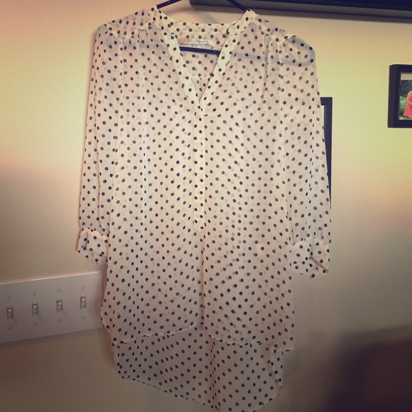Black and white polka dot Lauren Conrad blouse