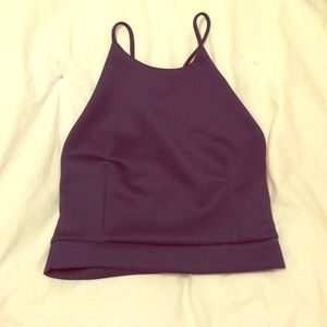 Sexy navy blue open back crop top