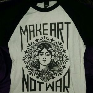 "Make Art Not War" baseball tee by Obey