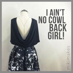 [ bcbg ]  Black silk blouse cowl neck