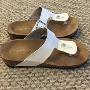 White footbed sandals