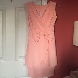 Coral pink business casual dress
