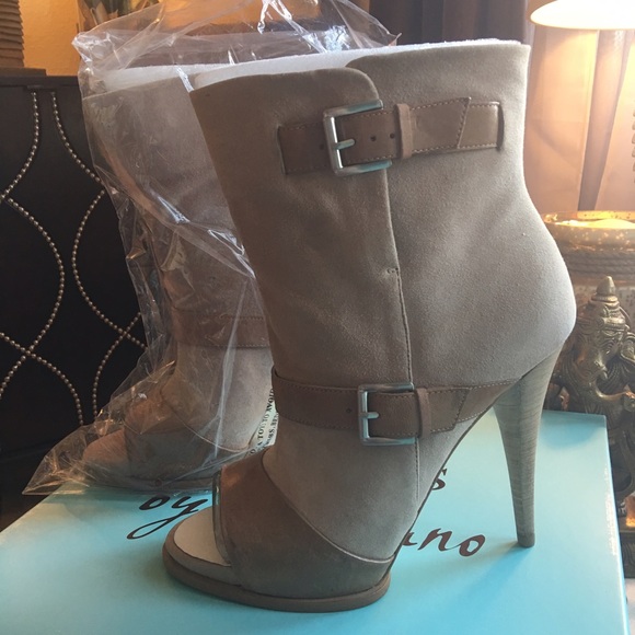 Marciano Beige Suede Peep Toe Bootie-Brand New