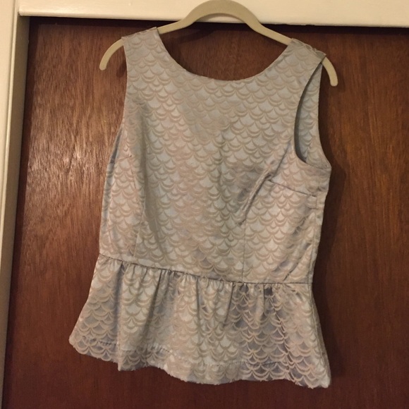 Blue Peplum Top