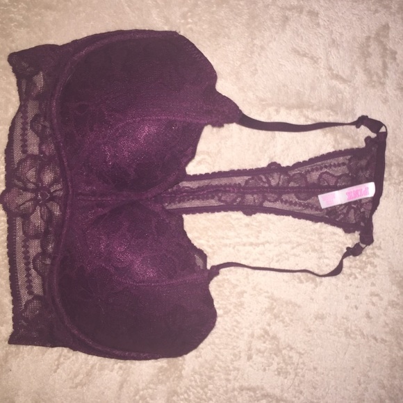 Maroon PINK racer back push up bra