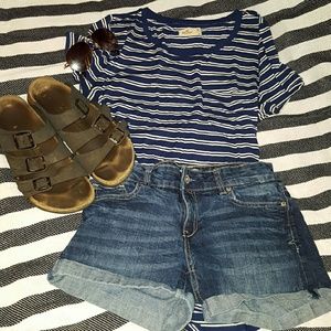 Aeropostale Dark Wash Midi Jean Shorts