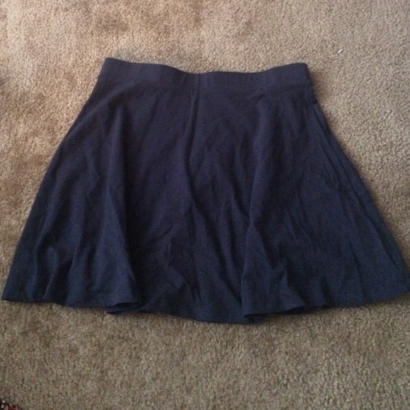 Navy Blue Cotton Skater Skirt