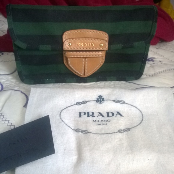 Prada canvas clutch