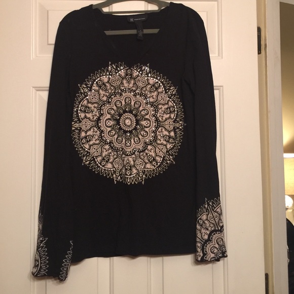 Inc black yoga top
