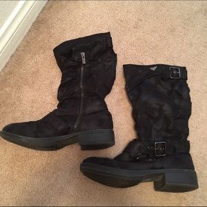 Black Roxy Buckled Boots