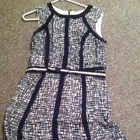 Cato Navy and Tan Dress