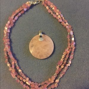 Premier Designs Rose Quartz Triple Necklace
