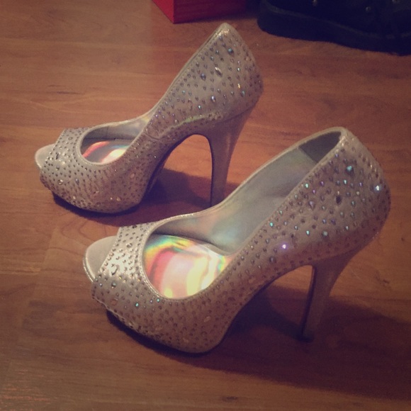 Stiletto silver and crystal rhinestone