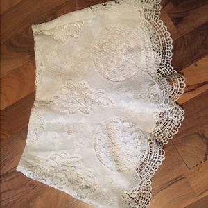 White Lacey shorts