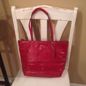 Red Patent Leather Coach Purse