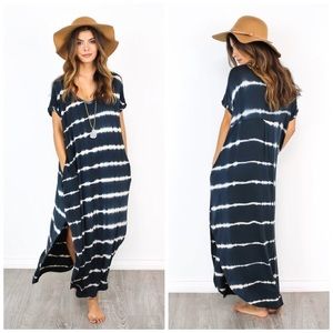Tie dye pocketed maxi dress