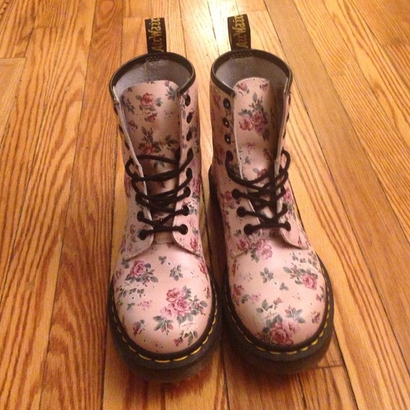 Pink floral Doc Martens