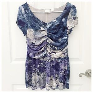 Anthropologie Watercolor Peplum Top