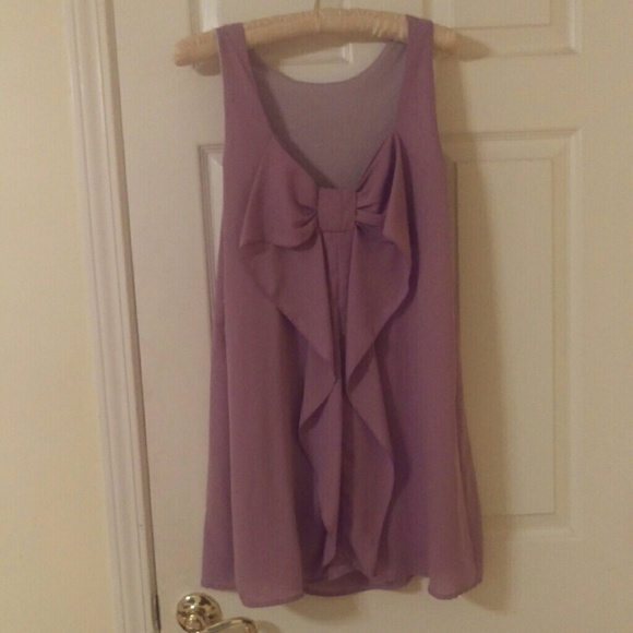 Purple bow-back dress