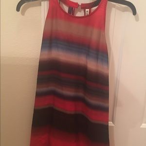 BB Dakota red watercolor tank top with open back