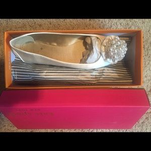 Kate Spade Fanna Ivory satin ballet flats size 7.5
