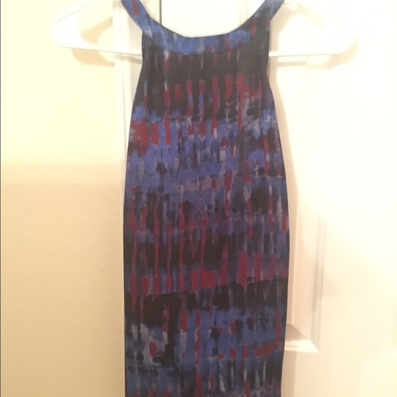BB Dakota blue multicolor tank top with open back