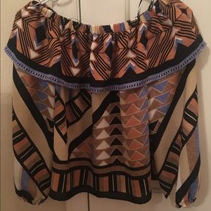 Aztec print H&M off the shoulder shirt NWT