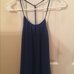 Naked zebra cobalt blue open back tank