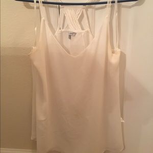 Naked zebra white tank with flowy open back