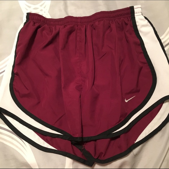 Maroon with white detail Nike dri fit short