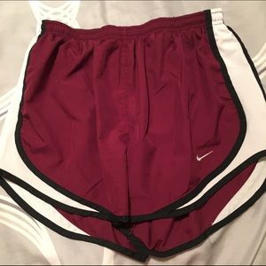 Maroon with white detail Nike dri fit short