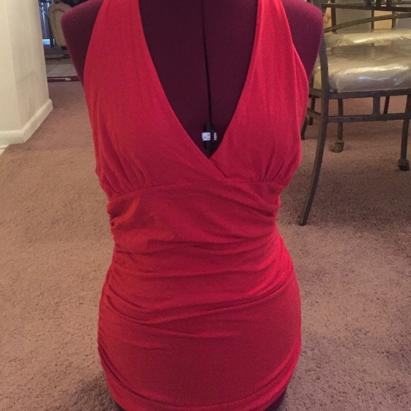 Red halter top