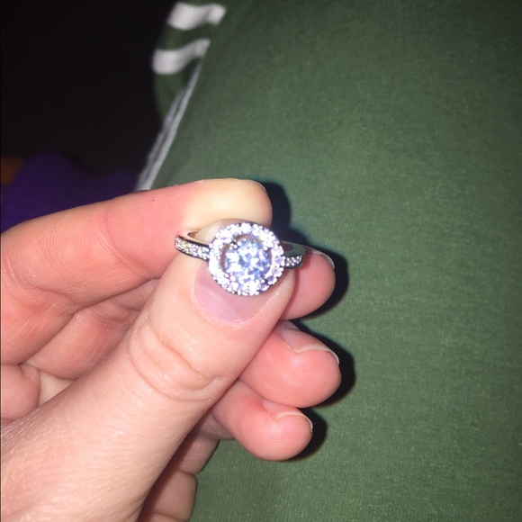 925 sterling silver cubic zirconia. Size 6.