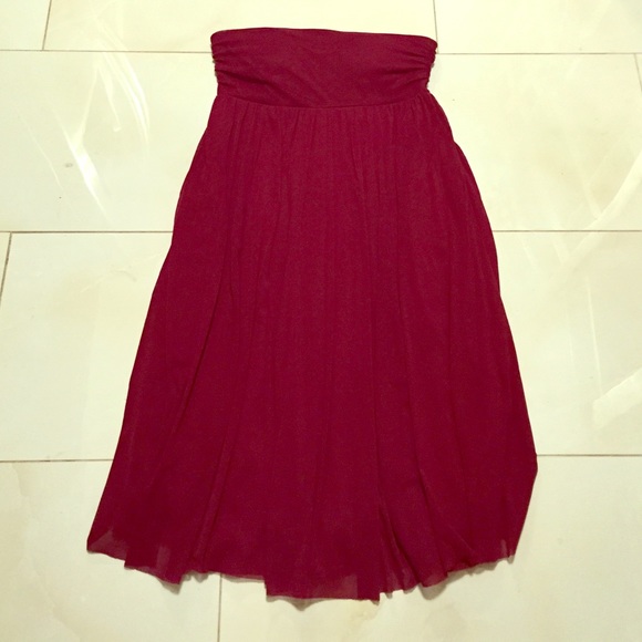 Maroon mid length dress