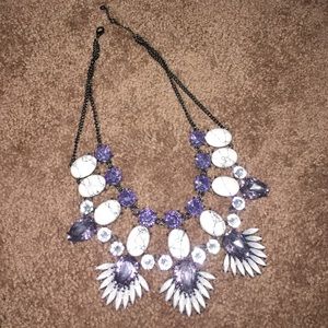Bauble Bar Marble Purple Statement Necklace