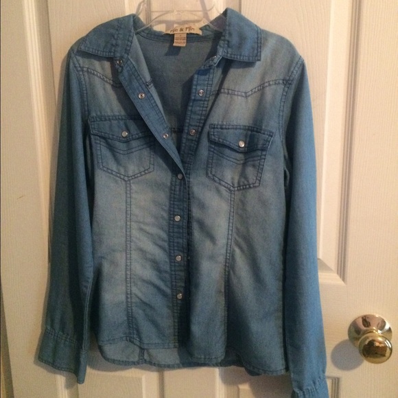 Target denim button up shirt