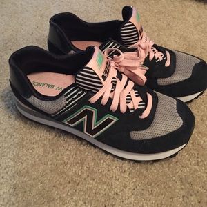 New Balance pink and turquoise shoes