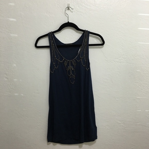 Navy Forever 21 Sequined Racerback Tank - Picture 1 of 4