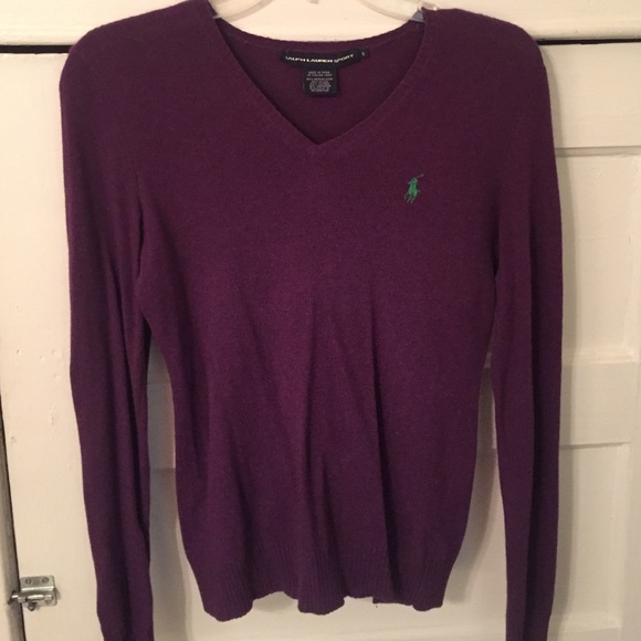 Ralph Lauren purple v-neck sweater, size S