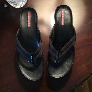 Prada black wedge/sandals