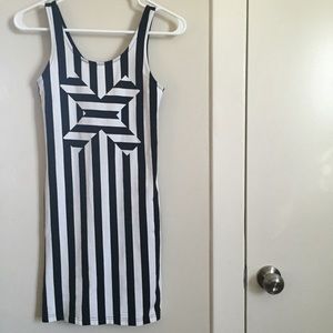 Black and White Striped Dress