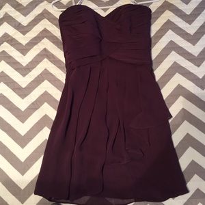David's Bridal plum dress.