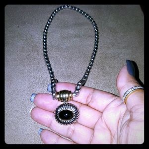 Retired stainless steel black onyx Chain