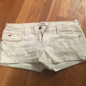 Hollister ripped white Jean shorts