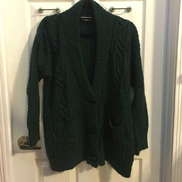 Cotton Candy Dark Forest Green Cardigan
